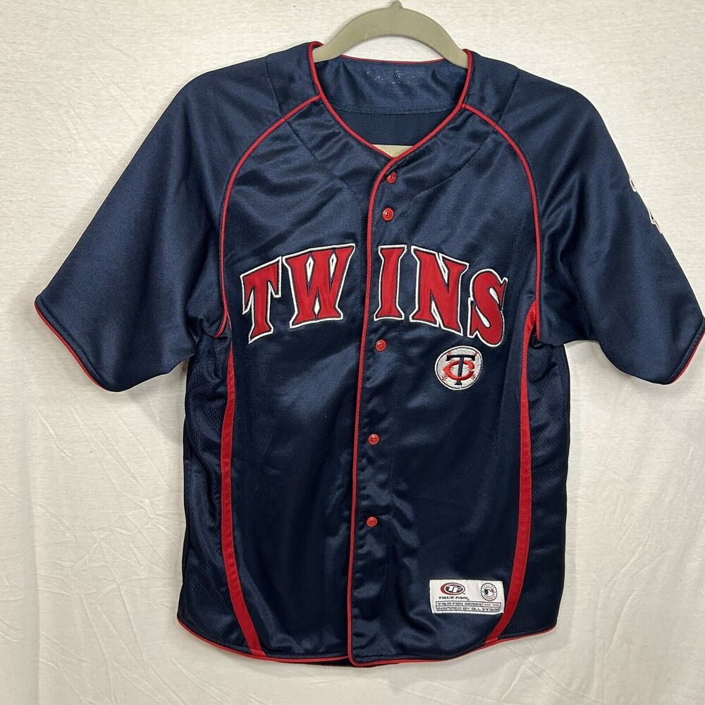Vintage MINNESOTA TWINS True Fan Series Jersey Size Large Embroidered MLB